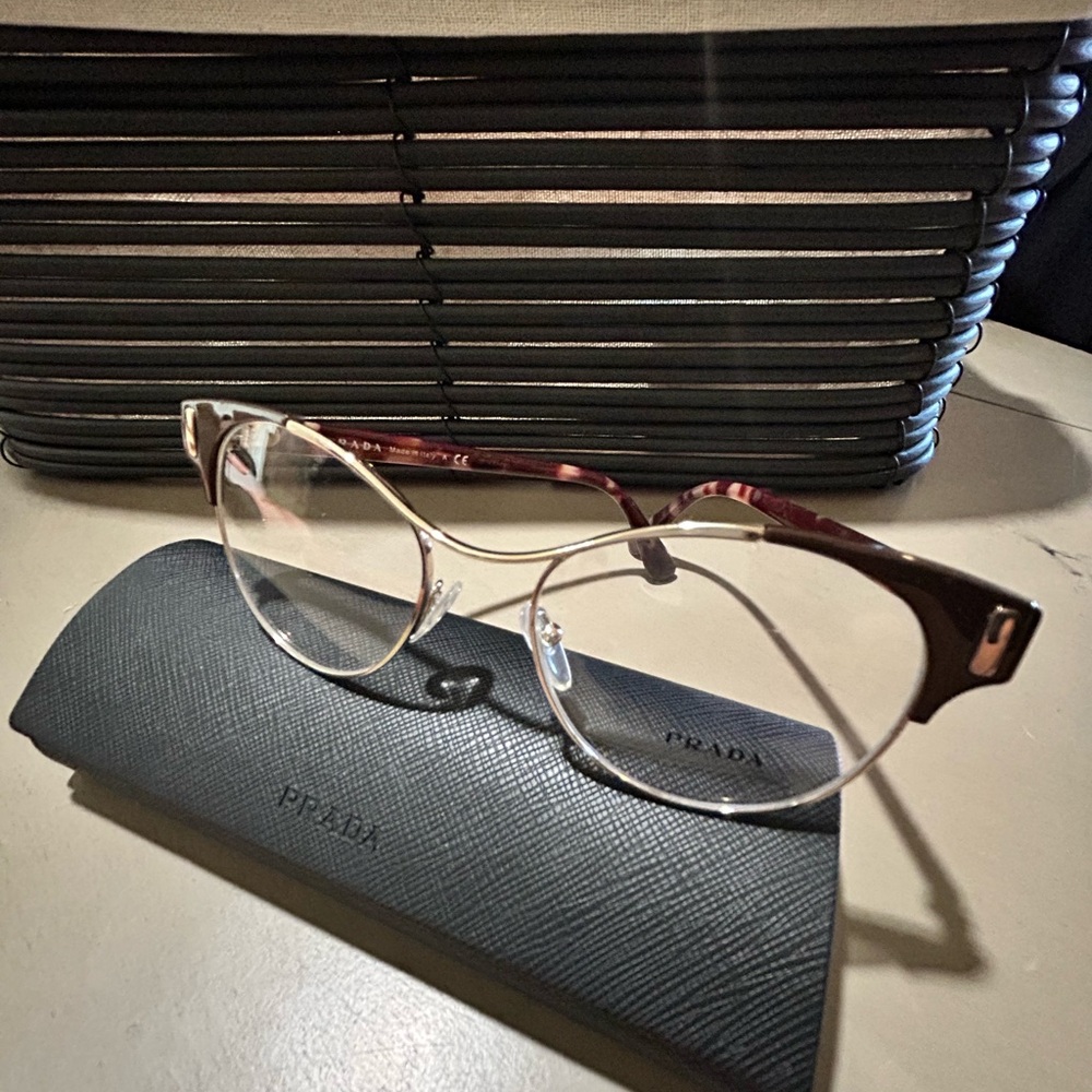 Brand new! Prada VPR 61T optical glasses in multi-color brown/burgundy.